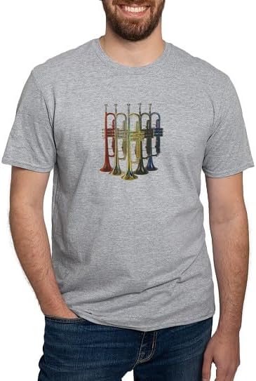 CafePress Trumpets Multi Fitted T Shirt Men's Semi-Fitted Classic Cotton T-Shirt - Heather Gray