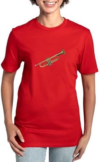 CafePress Trumpet Women's Classic T Shirt Women's Relaxed Fit Classic Cotton T-Shirt - Red