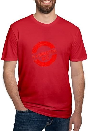 CafePress Rubber Ink Stamp Washington DC T Shirt Men's Semi-Fitted Classic Cotton T-Shirt - Red