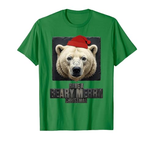 Mademark Have A Beary Merry Christmas Funny Bear Novelty Holiday T-Shirt - size chart