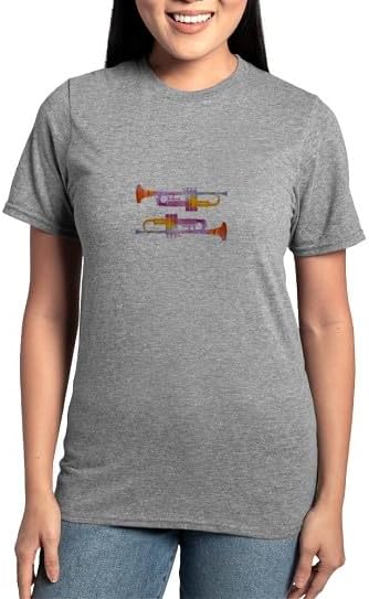CafePress Trumpets Women's Classic T Shirt Women's Relaxed Fit Classic Cotton T-Shirt - Heather Gray