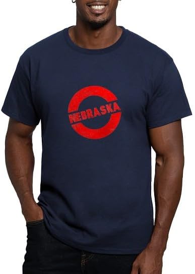 CafePress Rubber Ink Stamp Montana T Shirt Men's Semi-Fitted Classic Cotton T-Shirt - Navy