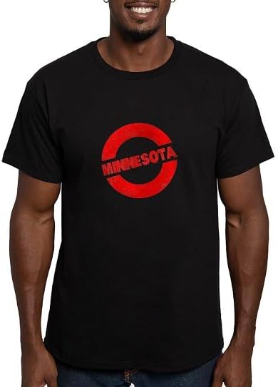 CafePress Rubber Ink Stamp Minnesota T Shirt Men's Semi-Fitted Classic Cotton T-Shirt - Black