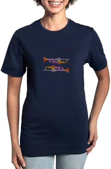 CafePress Trumpets Women's Classic T Shirt Women's Relaxed Fit Classic Cotton T-Shirt - Navy