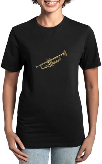 CafePress Trumpet Women's Classic T Shirt Women's Relaxed Fit Classic Cotton T-Shirt - Black