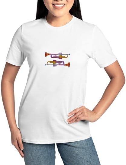 CafePress Trumpets Women's Classic T Shirt Women's Relaxed Fit Classic Cotton T-Shirt - White
