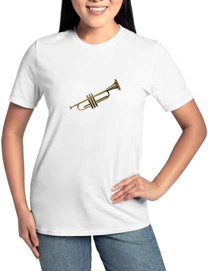 CafePress Trumpet Women's Classic T Shirt Women's Relaxed Fit Classic Cotton T-Shirt - White
