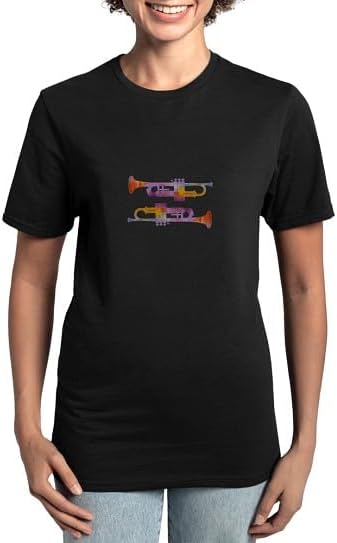 CafePress Trumpets Women's Classic T Shirt Women's Relaxed Fit Classic Cotton T-Shirt - Black
