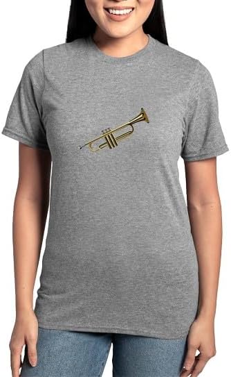 CafePress Trumpet Women's Classic T Shirt Women's Relaxed Fit Classic Cotton T-Shirt - Heather Gray