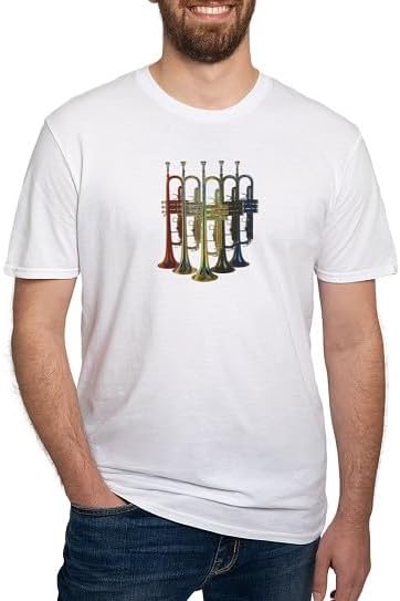 CafePress Trumpets Multi Fitted T Shirt Men's Semi-Fitted Classic Cotton T-Shirt - White