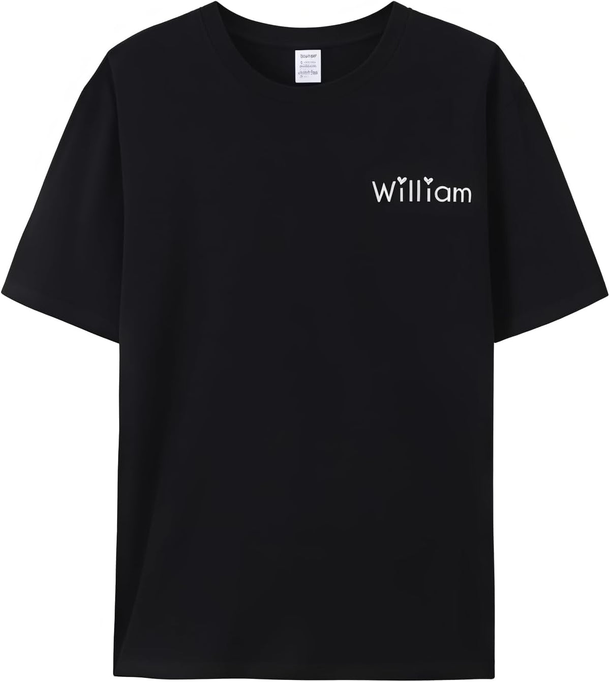 Custom Name Embroidered T-Shirt for Men Women - 100% Heavy Cotton Short Sleeve Tee (11 Colors, S-3XL) - Black