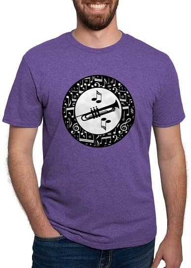 CafePress Trumpet Instrument T Shirt Men's Deluxe Tri-Blend T-Shirt - Heather Purple
