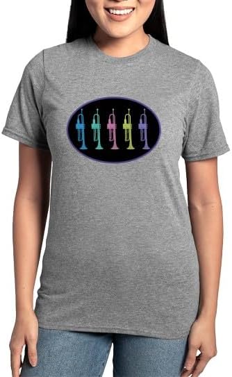CafePress Trumpet Player Musician Women's Classic T Shirt Women's Relaxed Fit Classic Cotton T-Shirt - Heather Gray