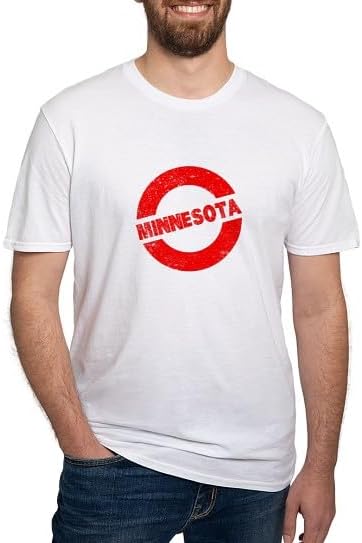CafePress Rubber Ink Stamp Minnesota T Shirt Men's Semi-Fitted Classic Cotton T-Shirt - White