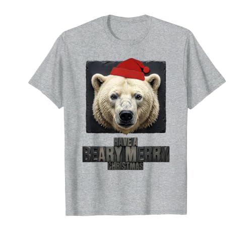 Mademark Have A Beary Merry Christmas Funny Bear Novelty Holiday T-Shirt - size chart