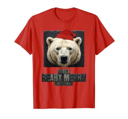 Mademark Have A Beary Merry Christmas Funny Bear Novelty Holiday T-Shirt - size chart