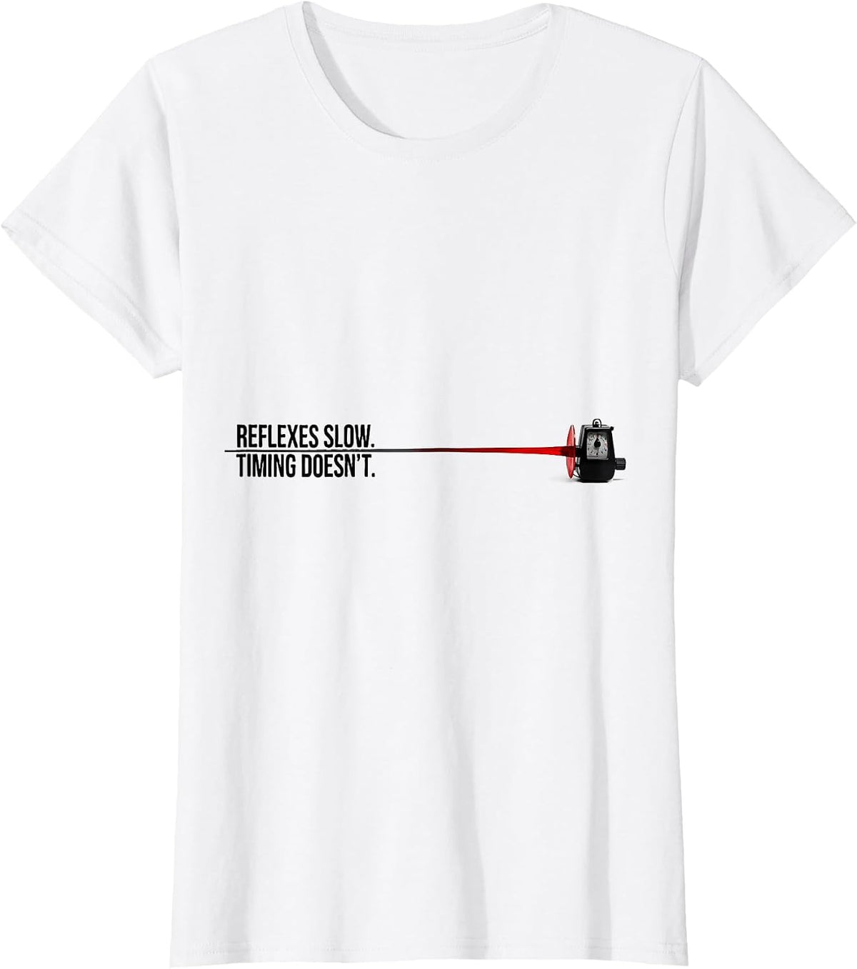 Women's Reflexes Slow Timing Doesn't Funny Fencing Sport Fan Novelty T-Shirt - White