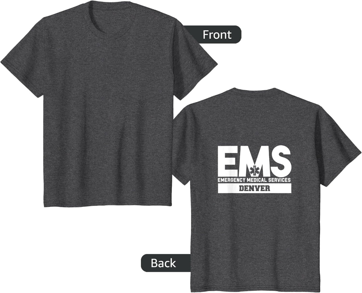 Denver Colorado EMS Emergency Medical Services EMT Duty T-Shirt - Dark Heather Grey
