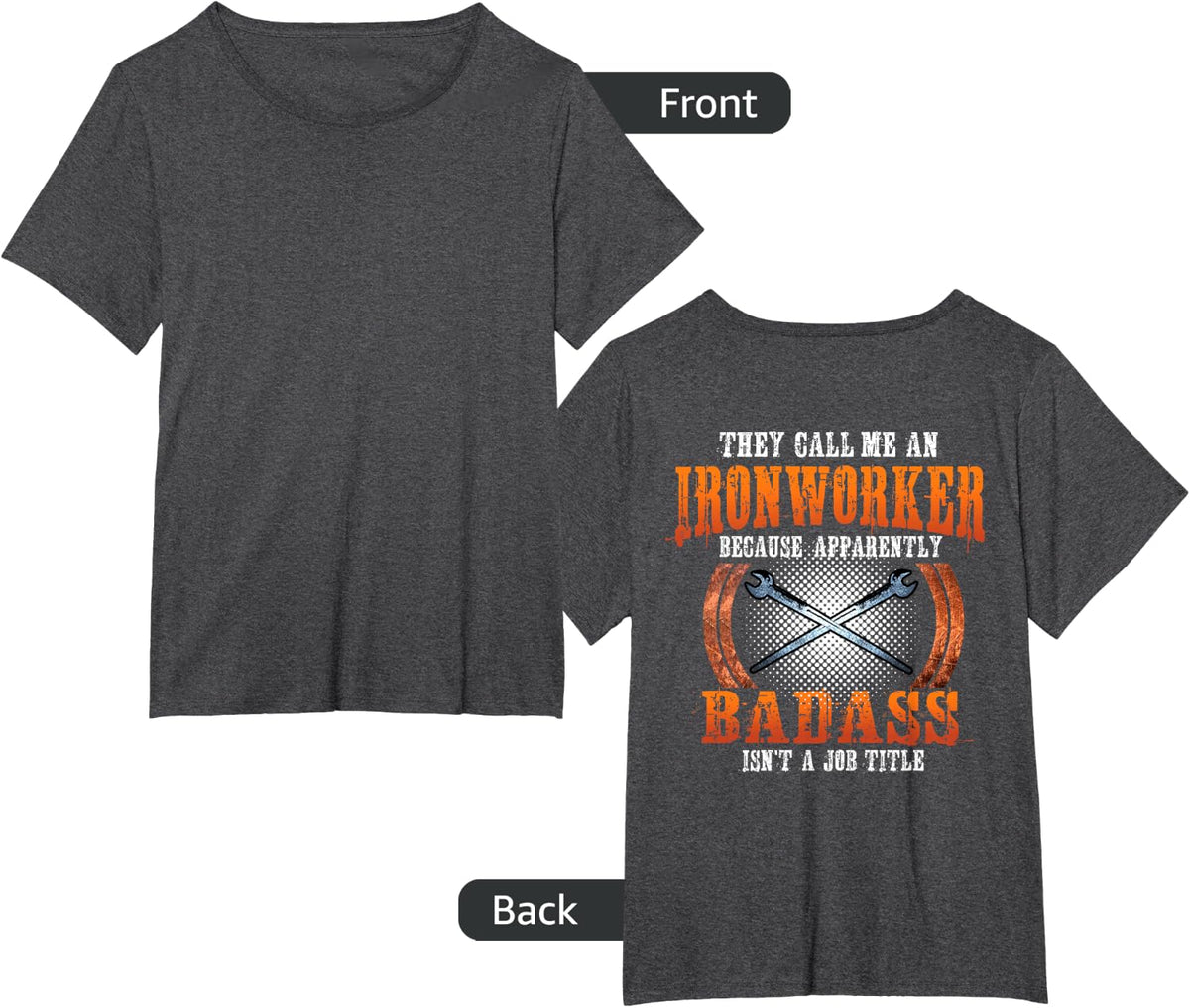 Ironworker Shirts Union Gift Design On Back Of Clothing T-Shirt - Dark Heather Grey