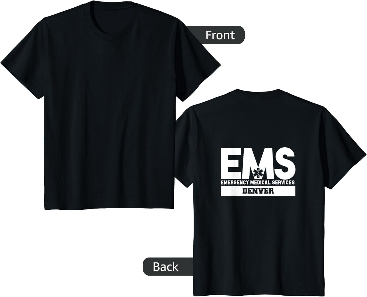 Denver Colorado EMS Emergency Medical Services EMT Duty T-Shirt - Black