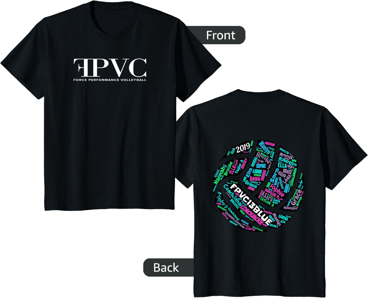 Volleyball Team Tshirt - Black