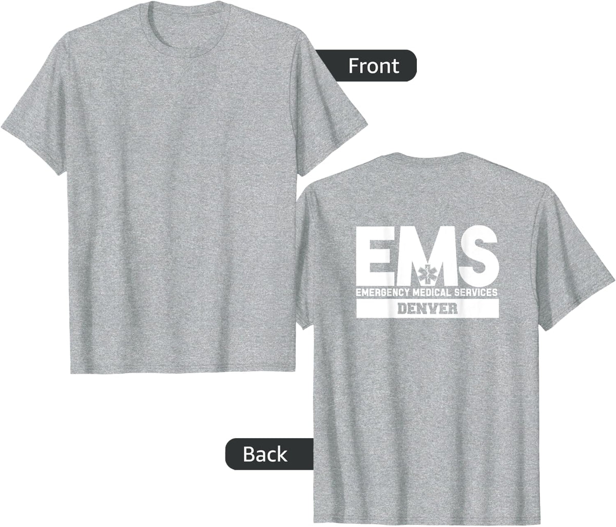 Denver Colorado EMS Emergency Medical Services EMT Duty T-Shirt - Heather Grey