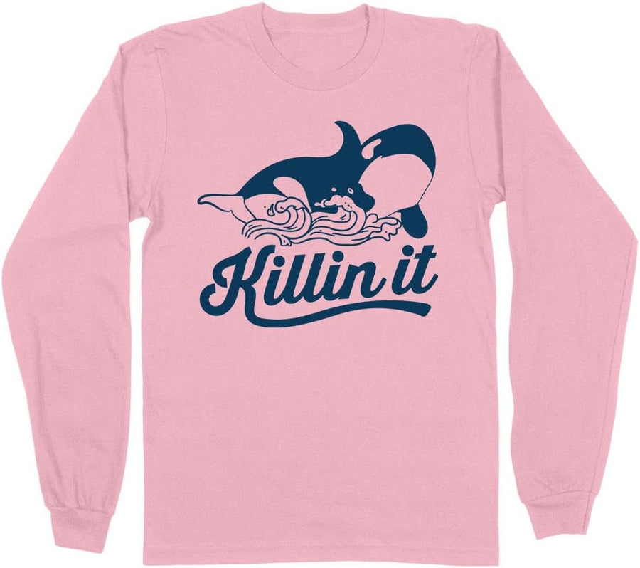 Killin' It Orca Long Sleeve Shirt Unisex - Pink