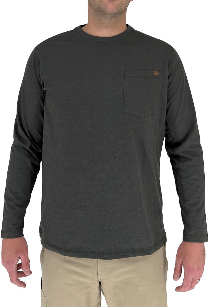 Iron & Haft Men’s Long Sleeve Pocket Work Tee - Charcoal