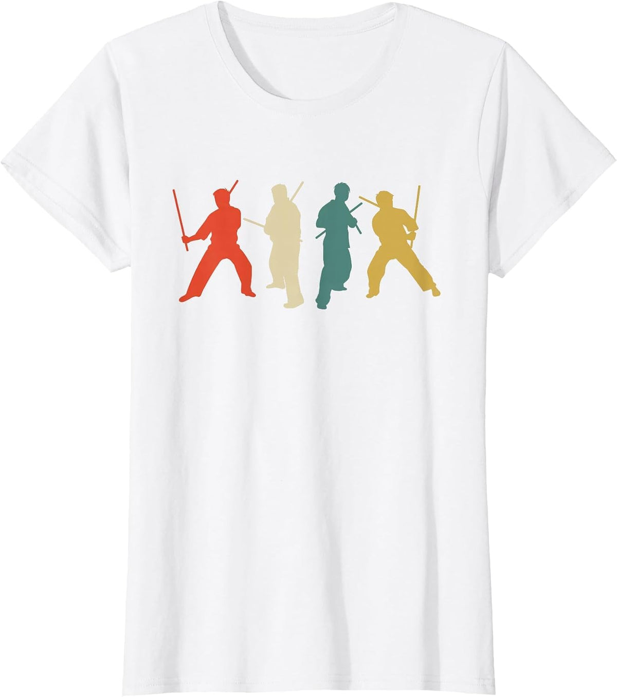 Arnis Kali Eskrima FMA Sparring Escrima Sticks Silhouette T-Shirt - White