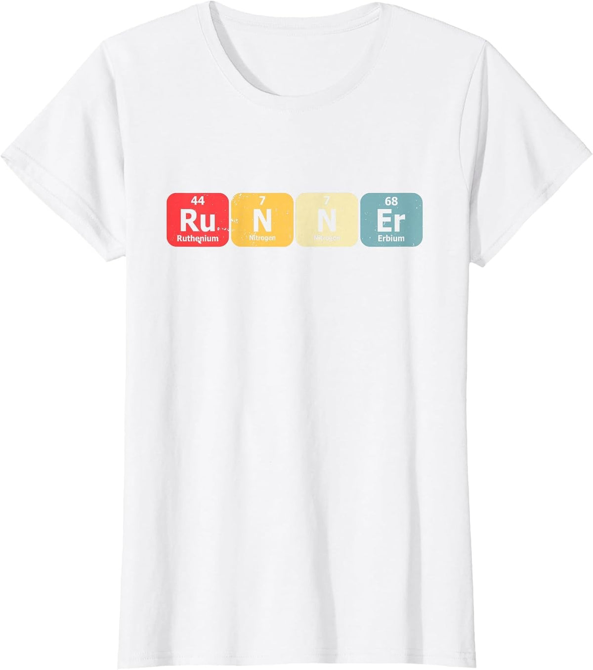 Periodic Table Runner Marathon Running Funny Chemistry Pun T-Shirt - White