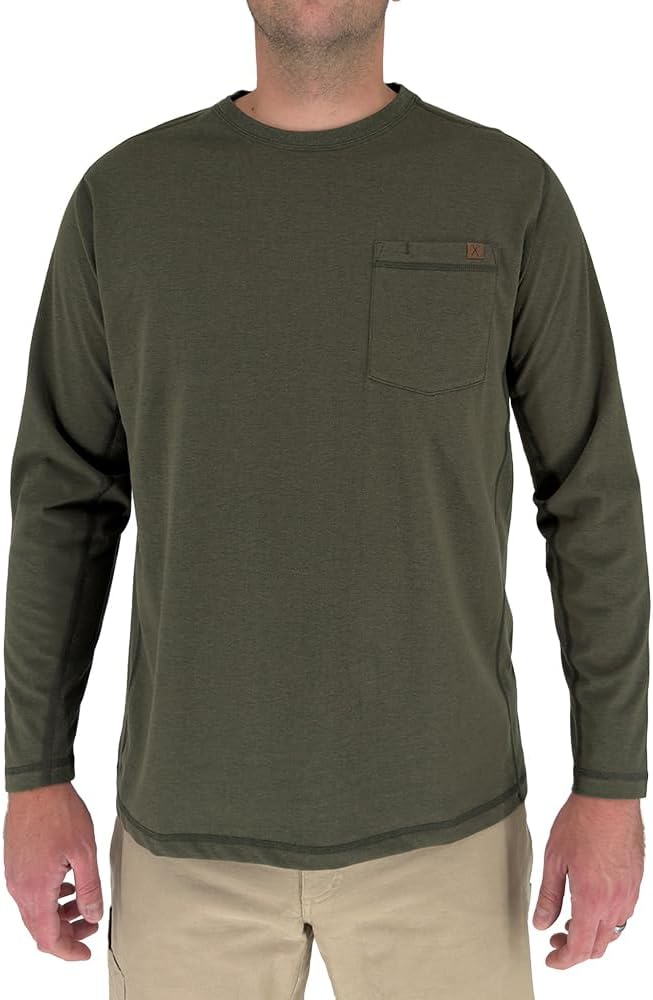 Iron & Haft Men’s Long Sleeve Pocket Work Tee - Od Green