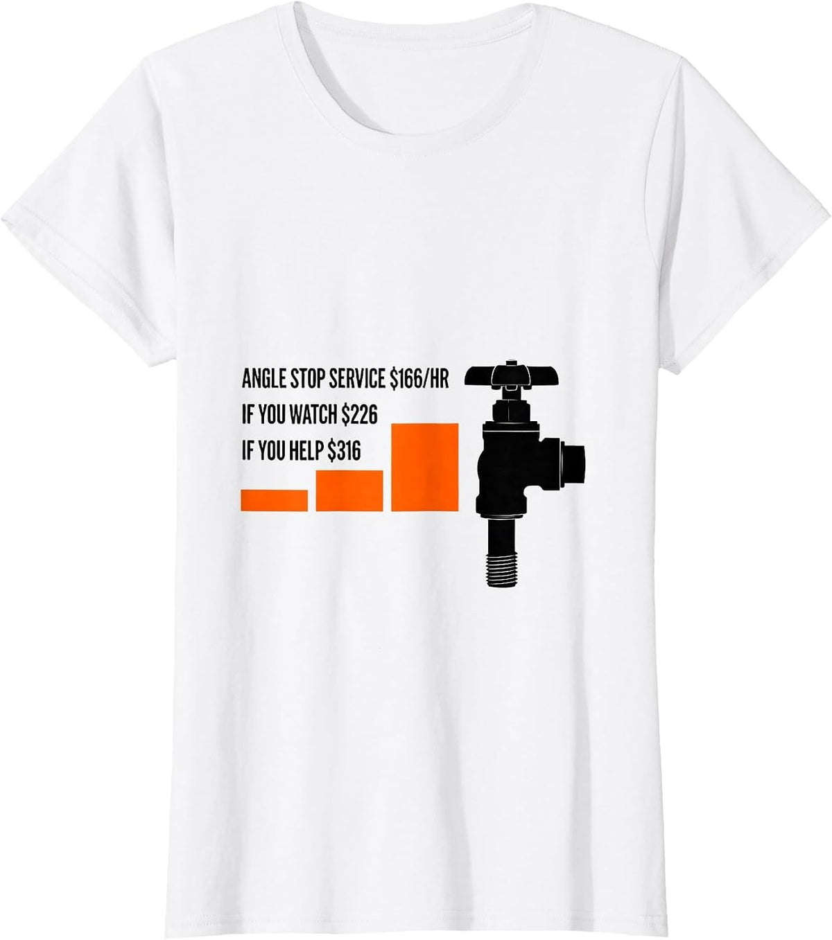 Women's Angle Stop Service Funny Plumber Dad Joke T-Shirt - White