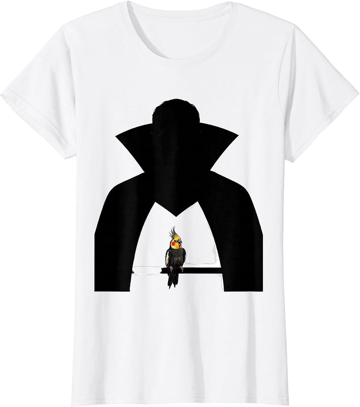 Vampire Cape Cockatiel Bird Lover Halloween Humor T-Shirt - White