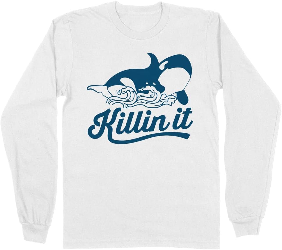 Killin' It Orca Long Sleeve Shirt Unisex - White