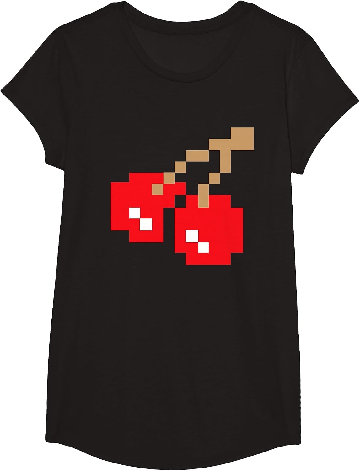 Retro Arcade Game Cherries T-Shirt - Girls Black