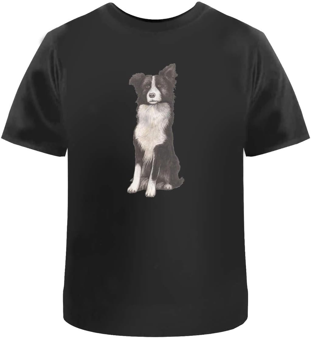 Azeeda 'Border Collie' Unisex Cotton T-Shirt (TA020531) - Black