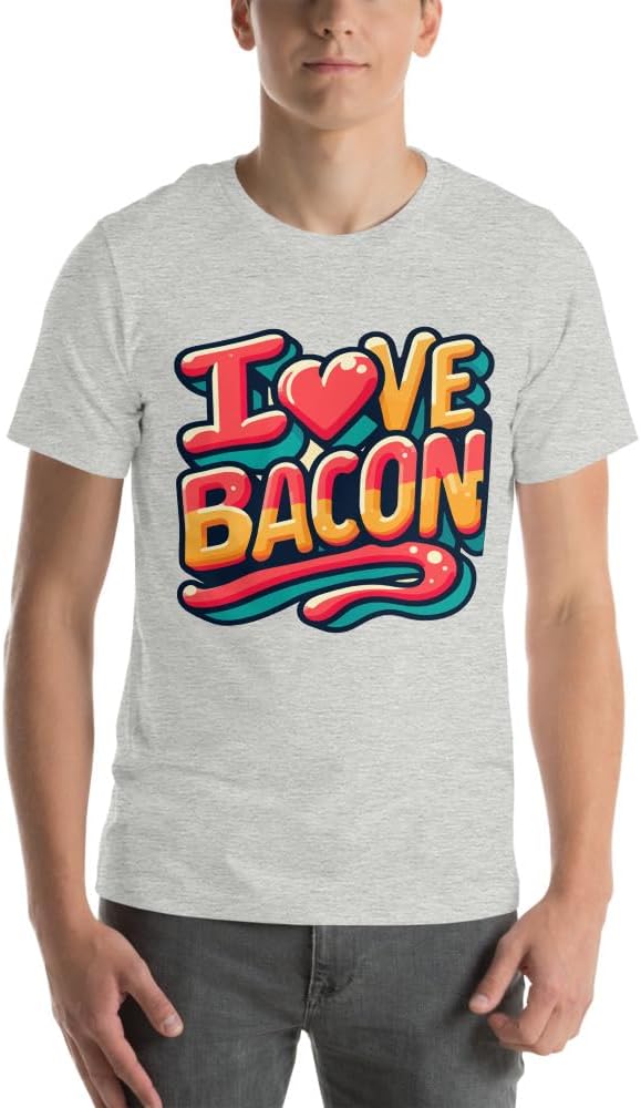 I Love Bacon Unisex t-Shirt Athletic Heather - As Pictured