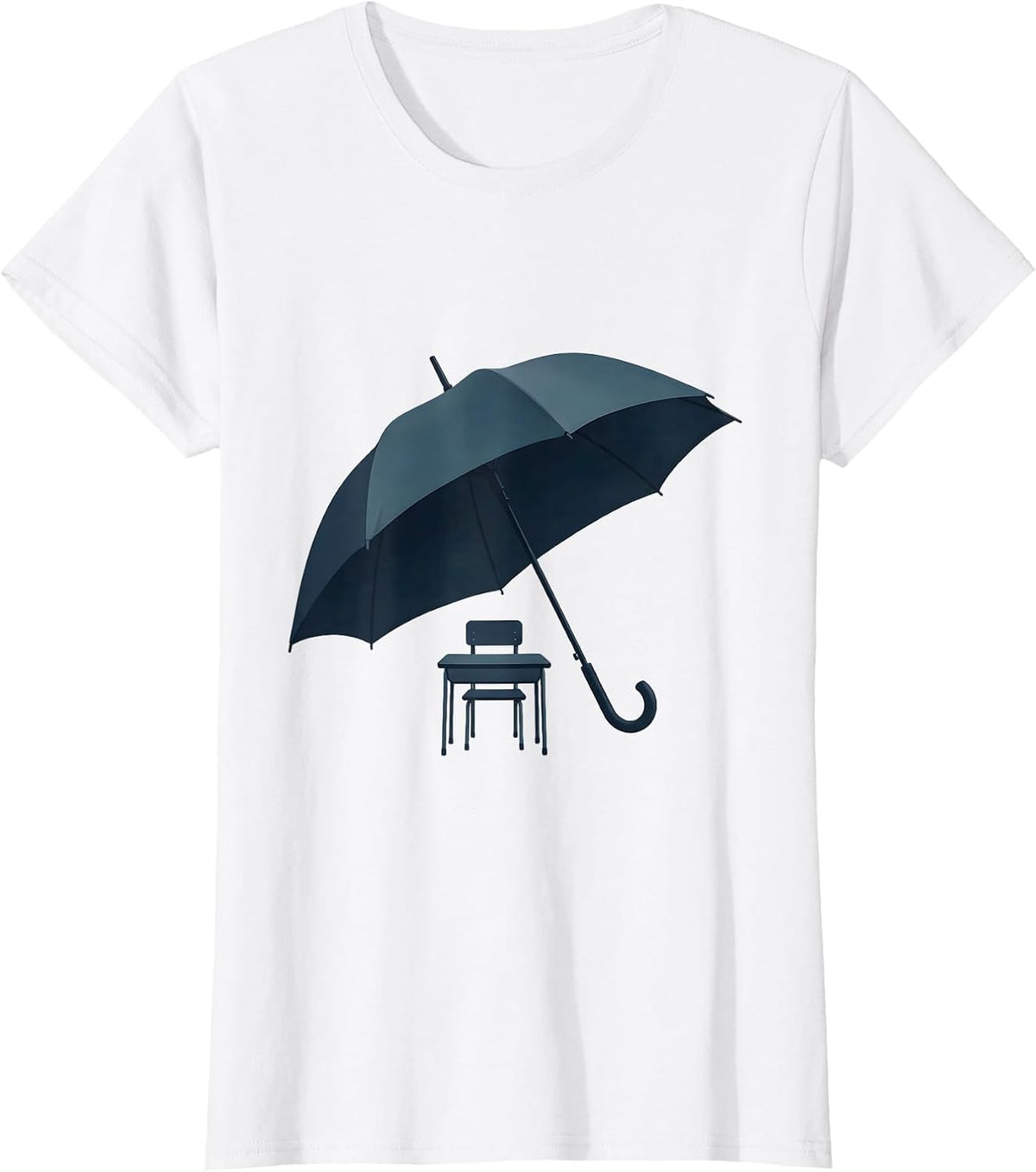 Women's Paraprofessional Protective Umbrella School Desk T-Shirt - White