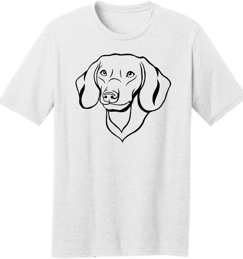 Dogline Mens Dachshund Dog Lovers Graphic Tee Shirt - White