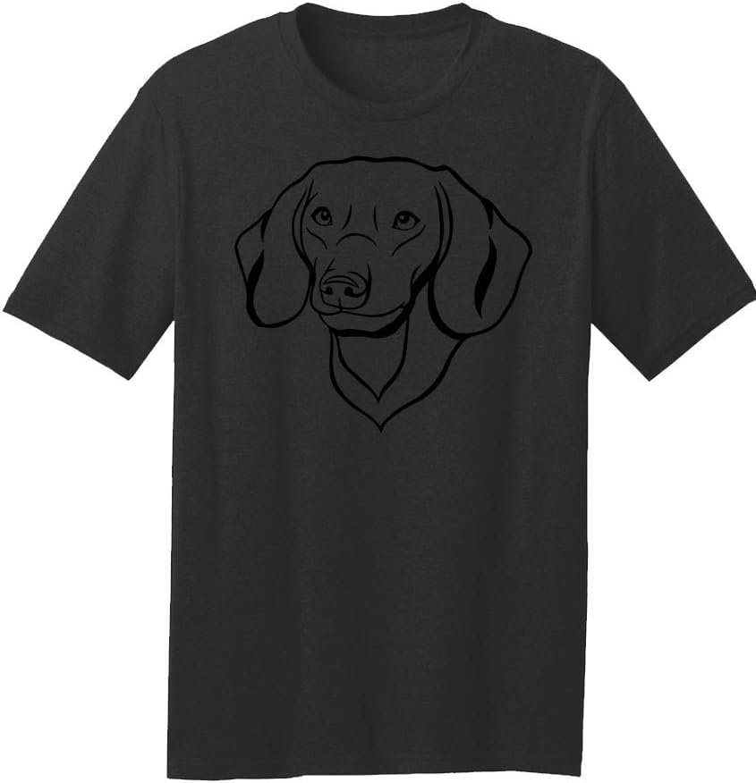 Dogline Mens Dachshund Dog Lovers Graphic Tee Shirt - Black