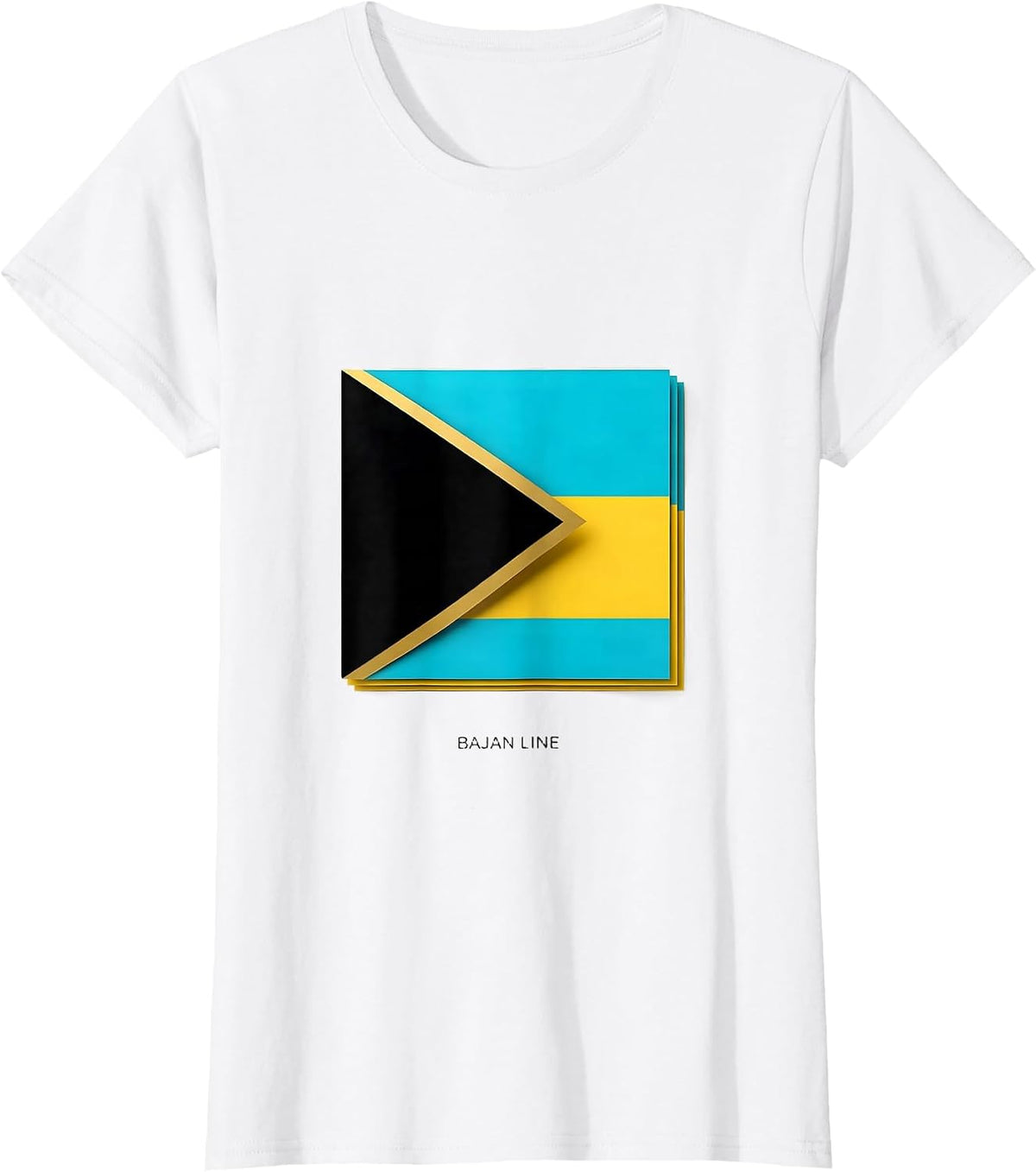 Bajan Line Patriotic Caribbean Flag Pride Souvenir T-Shirt - White