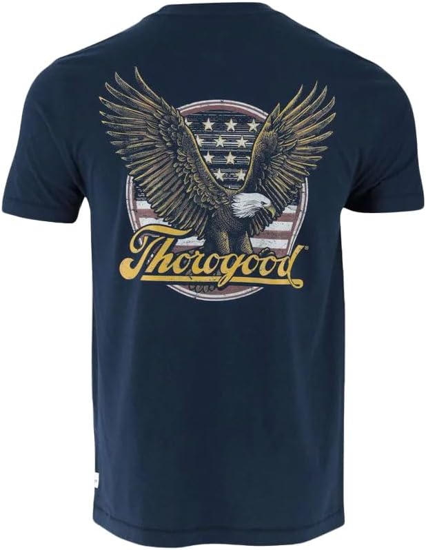 Thorogood Mens Freedom Eagle Short Sleeve T-Shirt - Pageant Blue