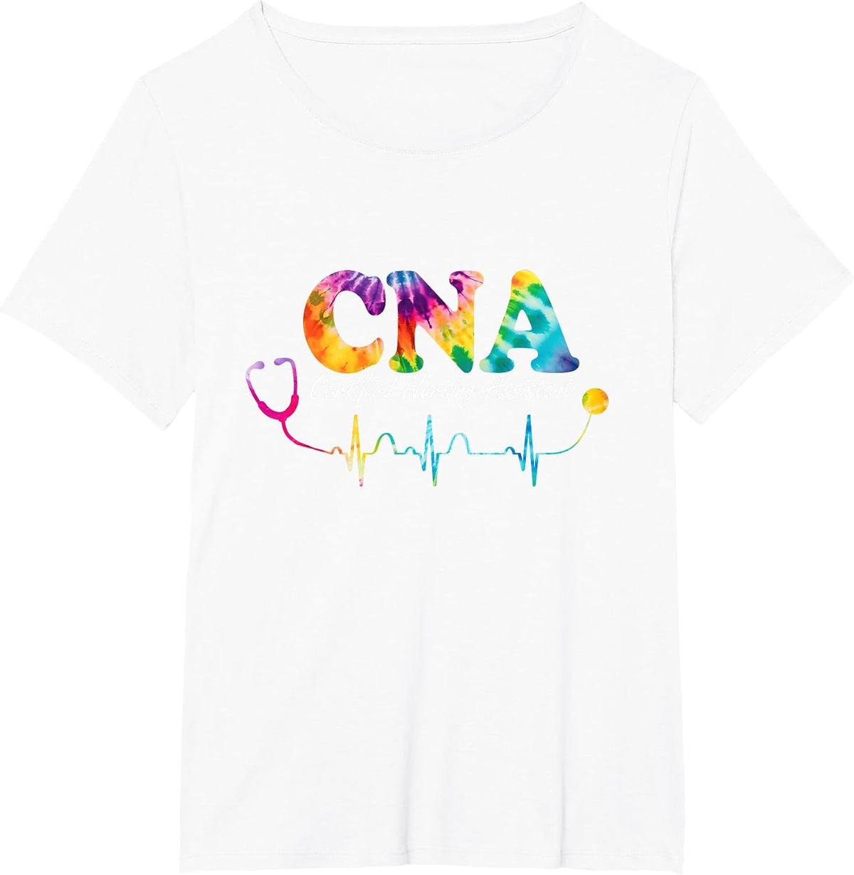 Certified Nursing Assistant Tie Dye CNA Nurse T-Shirt - White