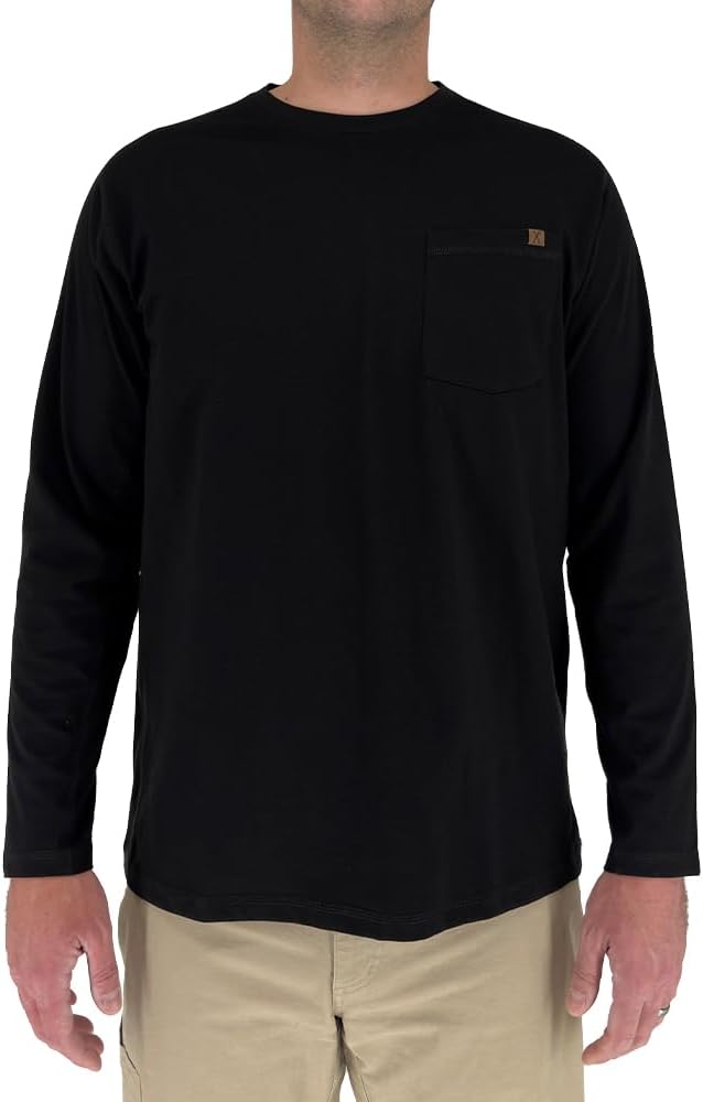Iron & Haft Men’s Long Sleeve Pocket Work Tee - Black