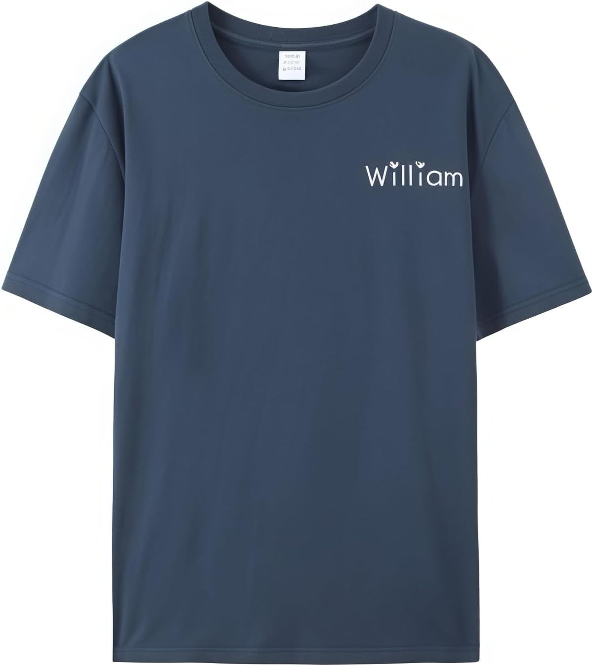 Custom Name Embroidered T-Shirt for Men Women - 100% Heavy Cotton Short Sleeve Tee (11 Colors, S-3XL) - Navy