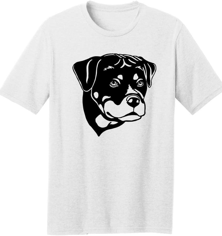 Dogline Mens Rottweiler Dog Lovers Graphic Tee Shirt - White