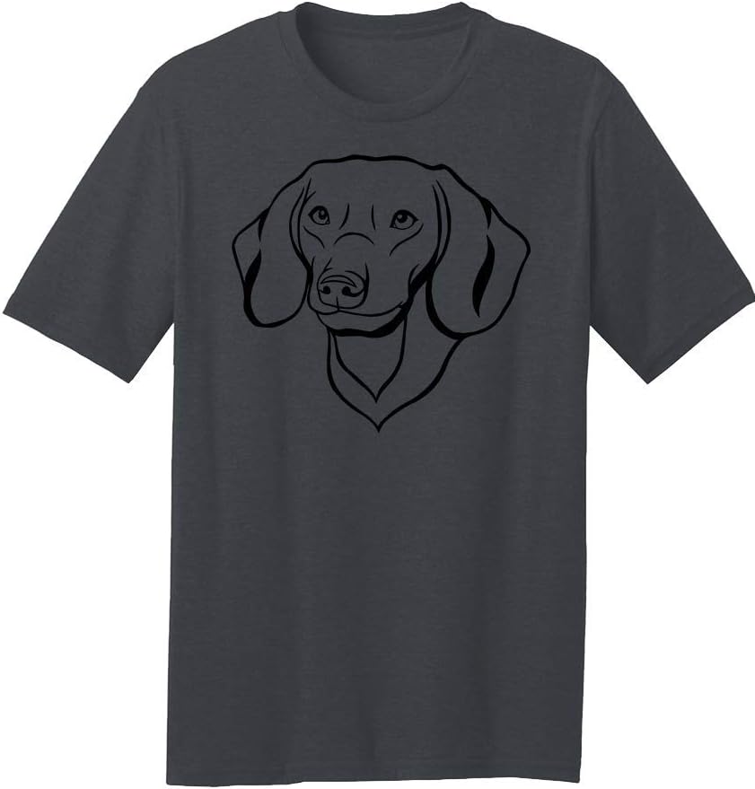 Dogline Mens Dachshund Dog Lovers Graphic Tee Shirt - Charcoal