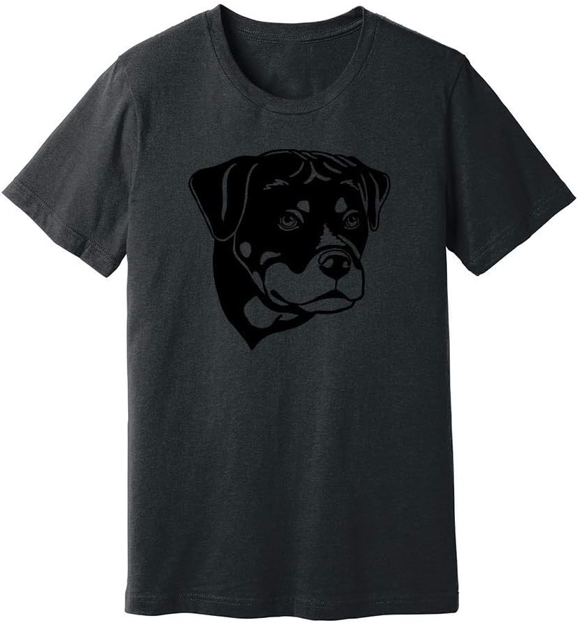 Dogline Unisex Rottweiler Dog Lovers Graphic Tee Shirt - Dark Grey Heather