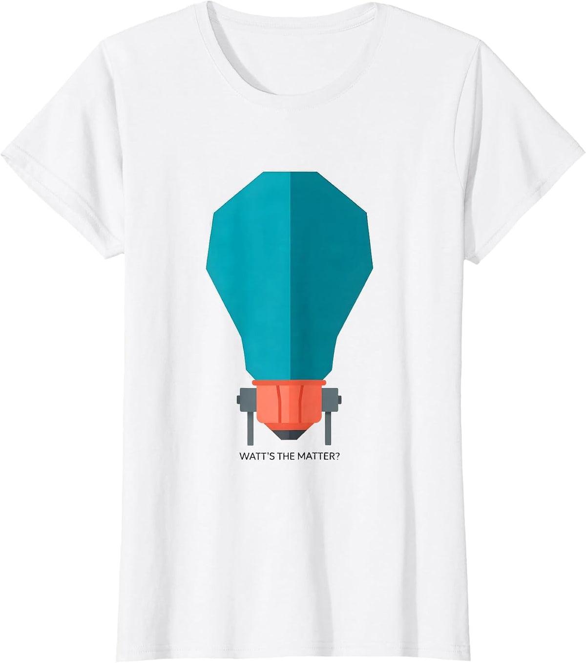 Women's Watt's The Matter? Funny Electrician Light Bulb Idea Pun T-Shirt - White