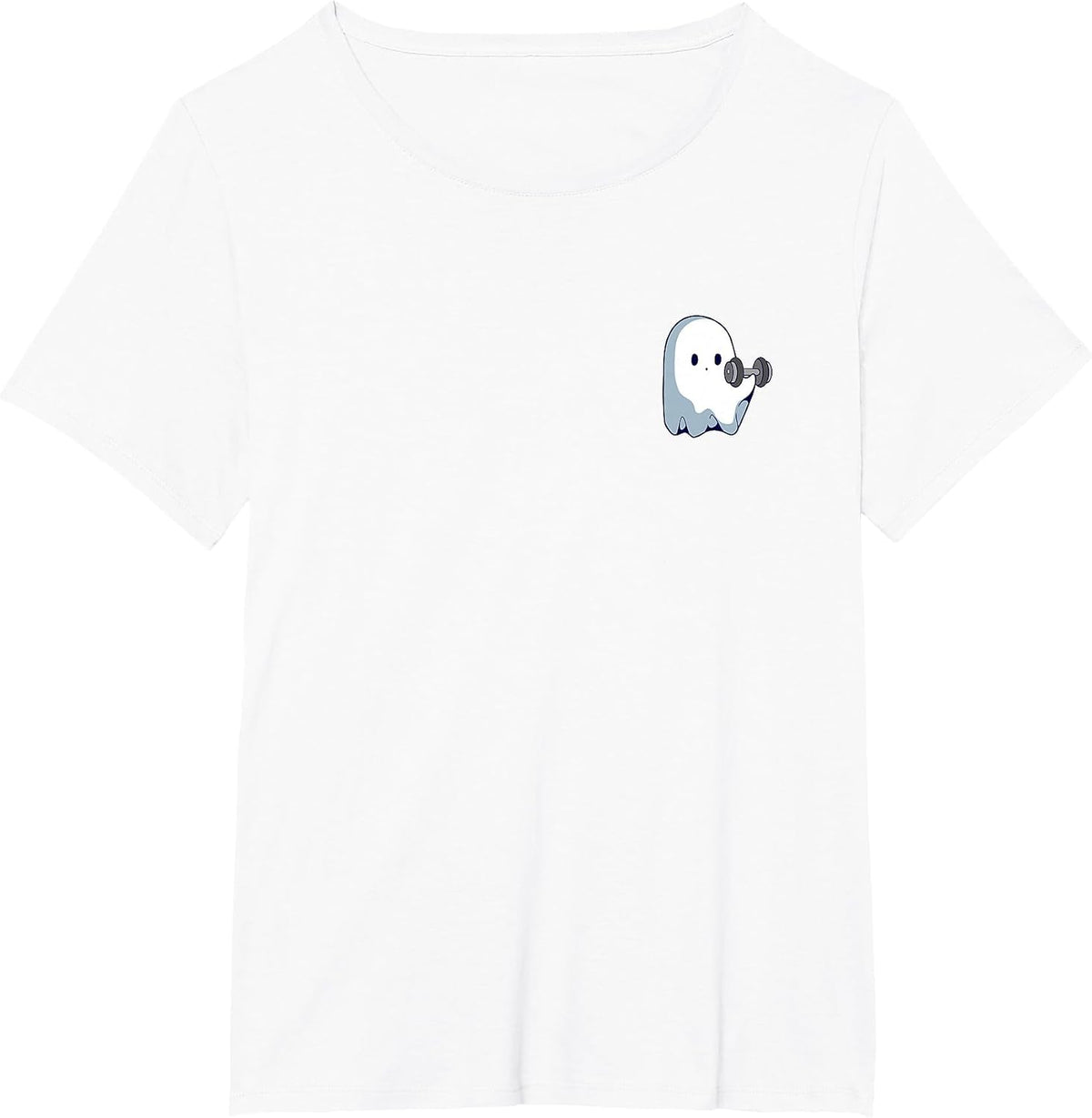Ghost Weightlifting Pocket Funny Ghost Workout Halloween T-Shirt - White
